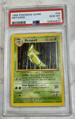 Pokemon 1999 Legendary Collection Metapod 54/110 PSA 10 Uncommon Regular - Image 1
