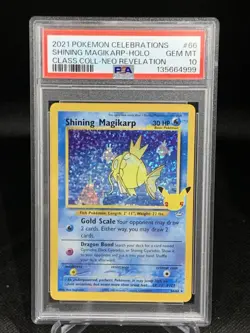 Pokemon TCG Shining Magikarp Celebrations Classic Collection Card 66/64 PSA 10 - Image 1