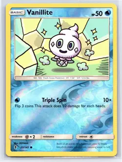 Vanillite 33/145 - Pokemon Guardians Rising - Common Reverse Holo - LP - Image 1