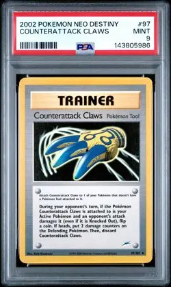 2002 POKEMON NEO DESTINY #97 COUNTERATTACK CLAWS PSA 9 - Image 1