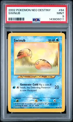 2002 POKEMON NEO DESTINY #84 SWINUB PSA 9 - Image 1