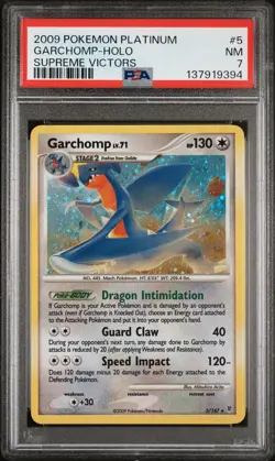 2009 POKEMON PLATINUM SUPREME VICTORS #5 GARCHOMP-HOLO PSA 7 - Image 1