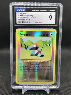 ✨CGC MINT 9✨PORYGON POKEMON XY EVOLUTIONS 71/108 REVERSE HOLO - Image 1