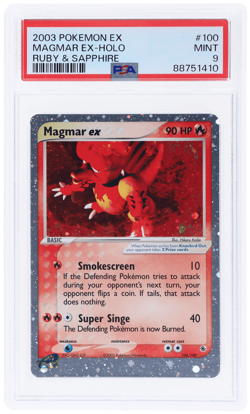 2003 Pokemon Ex Ruby and Sapphire Magmar Ex Holo #100 PSA 9 - Image 1