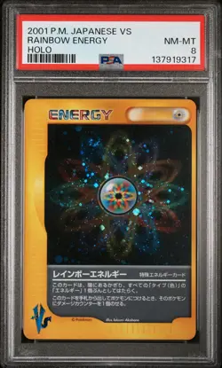 2001 POKEMON JAPANESE VS RAINBOW ENERGY-HOLO PSA 8 - Image 1
