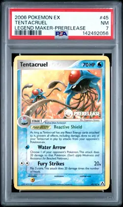 2006 POKEMON EX LEGEND MAKER PRERELEASE #45 TENTACRUEL PSA 7 - Image 1