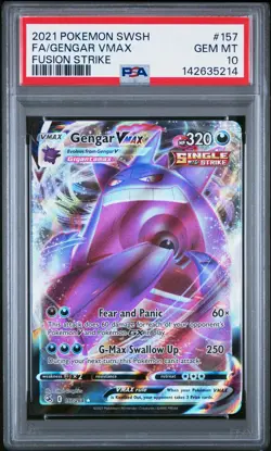 2021 POKEMON SWORD & SHIELD FUSION STRIKE #157 FULL ART/GENGAR VMAX PSA 10 - Image 1