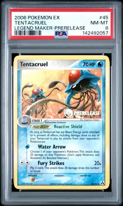 2006 POKEMON EX LEGEND MAKER PRERELEASE #45 TENTACRUEL PSA 8 - Image 1