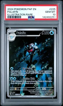 2024 POKEMON PAF EN-PALDEAN FATES ILLUSTRATION RARE #225 PALAFIN PSA 10 - Image 1