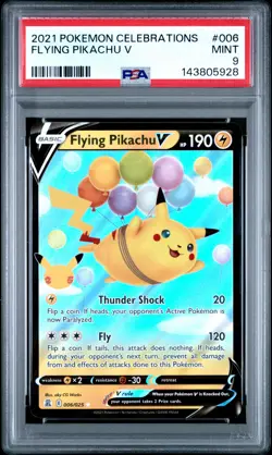 2021 POKEMON CELEBRATIONS #006 FLYING PIKACHU V PSA 9 - Image 1