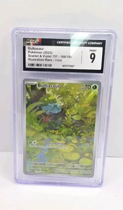 2023 Pokemon Scarlet & Violet 151 Bulbasaur 166/1165 - PSA 9 - Mint - Image 1