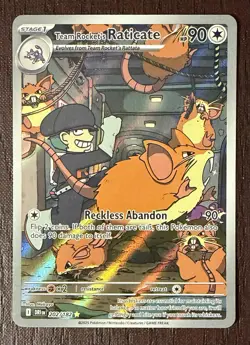 2025 POKEMON DRI EN-DESTINED RIVALS 202 TEAM ROCKET'S RATICATE ILLUSTRATION RARE - Image 1