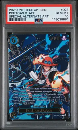 2025 ONE PIECE CARRYING ON HIS WILL SPECIAL ALT ART #028 PORTGAS D. ACE PSA 10 - Image 1