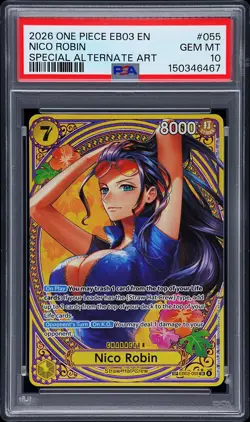 2026 ONE PIECE EB03-ONE PIECE HEROINES EDITION SPECIAL ALT ART NICO ROBIN PSA 10 - Image 1
