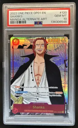 2022 One Piece Romance Dawn Shanks Manga Art SSP #OP01-120 PSA 10 - Image 1