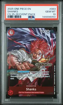 2025 ONE PIECE CHAMPIONSHIP 2025-26 EVENT PACK #083 SHANKS PSA 10 - Image 1