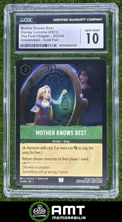 Mother Knows Best CGC 10 2023 Disney Lorcana TCG First Chapter #95/204 Cold Foil - Image 1