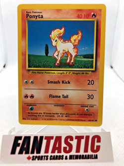 Ponyta 60/102 - Shadowless Base Set - Vitnage Pokemon Card - LP - Image 1