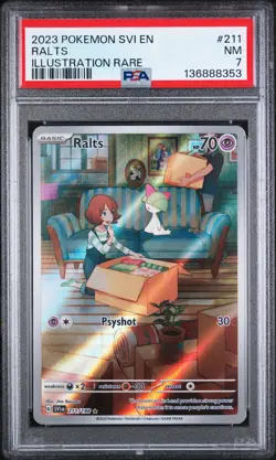 2023 POKEMON SVI EN-SCARLET & VIOLET ILLUSTRATION RARE #211 RALTS PSA 7 - Image 1