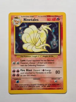 Ninetales 12/102 Base Set Rare Holo Pokemon Card WOTC 1999 - Excellent - Image 1