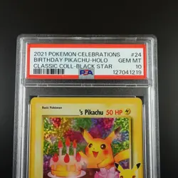 PSA 10 Birthday Pikachu 24 Pokemon Celebrations Holo Graded Card - Image 2
