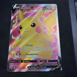Pokemon TCG Vivid Voltage Pikachu v 170/185 Full Art Rare & Sleeve - Image 1