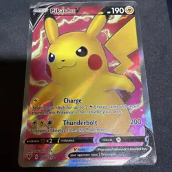 Pokemon TCG Vivid Voltage Pikachu v 170/185 Full Art Rare & Sleeve - Image 2