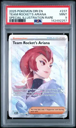 2025 POKEMON DRI SPECIAL ILLUSTRATION RARE #237 TEAM ROCKET'S ARIANA PSA 9 - Image 1