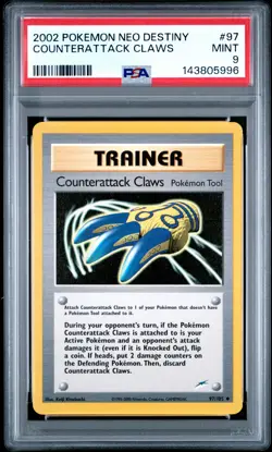2002 POKEMON NEO DESTINY #97 COUNTERATTACK CLAWS PSA 9 - Image 1