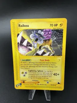 Raikou Rare Non-Holo Pokemon Card Skyridge 28/144 Vintage WOTC MP - Image 1