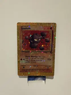 Geodude 47/62 Fossil Set Vending Sticker Holo Prism Pokemon Card - Image 1