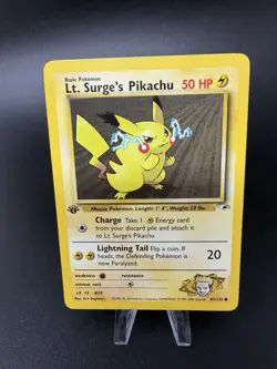 Pokemon 1st Edition Lt. Surge’s Pikachu 81/132 - Gym Heroes - NM Near Mint Vtg - Image 2