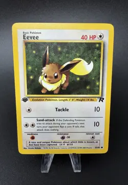 Pokemon TCG Team Rocket 1st Edition Eevee 55/82 NM - Image 1