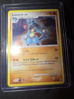 Lucario 6/130 Diamond and Pearl Holo Rare Swirl LP+ Pokemon TCG - Image 1