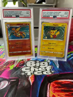 2020 POKEMON BLK STAR PROMO #074/075 SPECIAL DELIVERY PIKACHU & CHARIZARD PSA 9 - Image 1