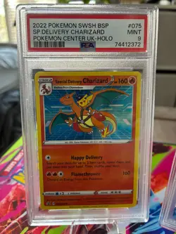 2020 POKEMON BLK STAR PROMO #074/075 SPECIAL DELIVERY PIKACHU & CHARIZARD PSA 9 - Image 3