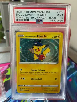 2020 POKEMON BLK STAR PROMO #074/075 SPECIAL DELIVERY PIKACHU & CHARIZARD PSA 9 - Image 4