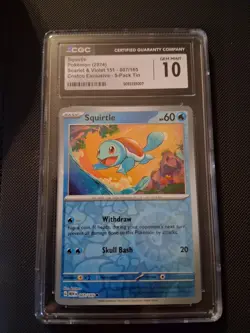 Pokemon TCG Squirtle Scarlet & Violet Reverse Holo Common Card 007/165 - Image 1