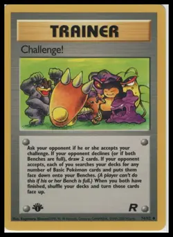 Pokemon TCG Team Rocket Challenge! #74/82 1st Edition Trainer - Image 1