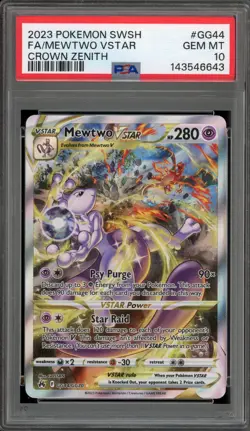 Pokemon Mewtwo VSTAR Crown Zenith Galarian Gallery Full Art #GG44 PSA 10 - Image 1