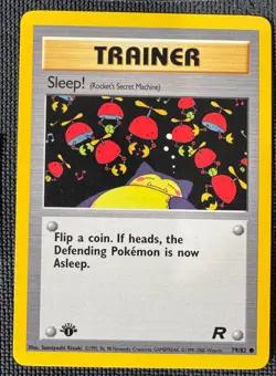 SLEEP! 79/82 COMMON TEAM ROCKET POKEMON FIRST EDITION LP - Image 1
