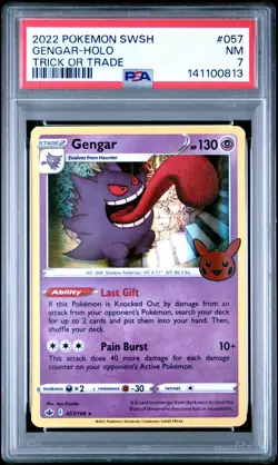2021 POKEMON SWORD & SHIELD CHILLING REIGN TRICK OR TRADE 2022 GENGAR-HOLO PSA 7 - Image 1