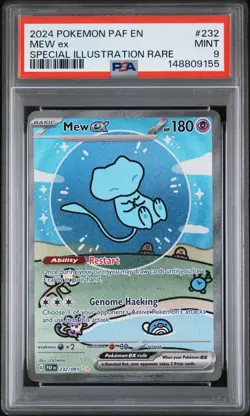 2024 POKEMON PAF EN-PALDEAN FATES SPECIAL ILLUSTRATION RARE #232 MEW EX PSA 9 - Image 1
