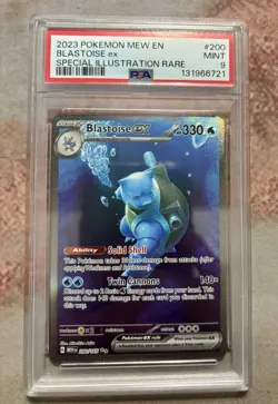 Pokemon TCG Blastoise EX Full Art Special Illustration Rare Card #200/165 PSA 9 - Image 1