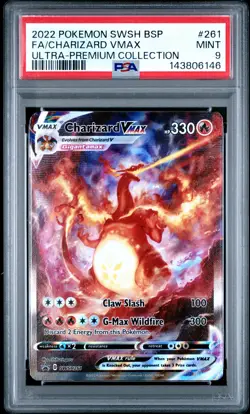 2022 POKEMON SWSH BLACK STAR PROMO #261 FULL ART/CHARIZARD VMAX PSA 9 - Image 1