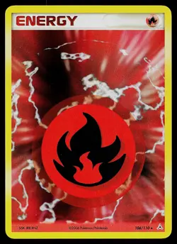 Pokemon Card - Fire Energy Holon Phantoms 106/110 Holo Rare - Image 1