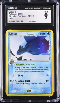 CGC 9 MINT Latios 2006 EX Holon Phantoms 12/110 Holo Pokemon Card - Image 1