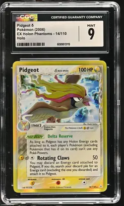 CGC 9 MINT Pidgeot 2006 EX Holon Phantoms 14/110 Holo Pokemon Card - Image 1