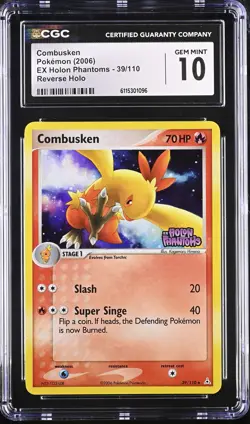 CGC 10 Combusken EX Holon Phantoms 39/110 Reverse Holo Stamped Pokemon Card - Image 1