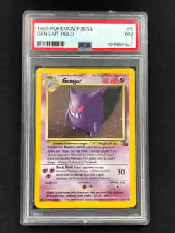 Pokemon 1999 Gengar Holo Fossil 5/62 PSA 7 - Image 1